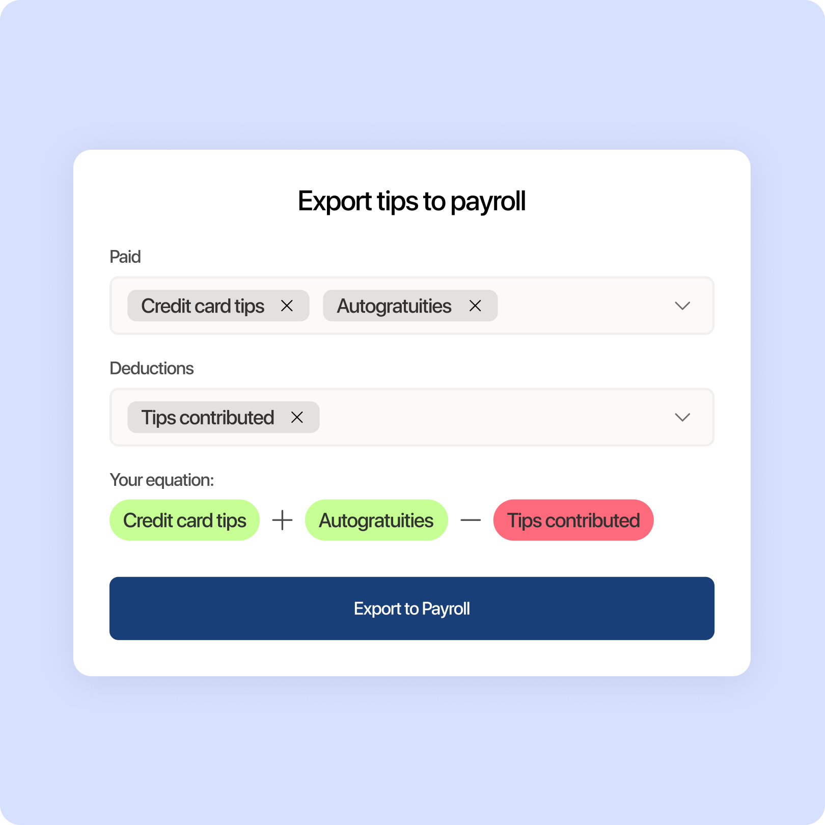 Save up to 34 hours per month using Tip Pooling