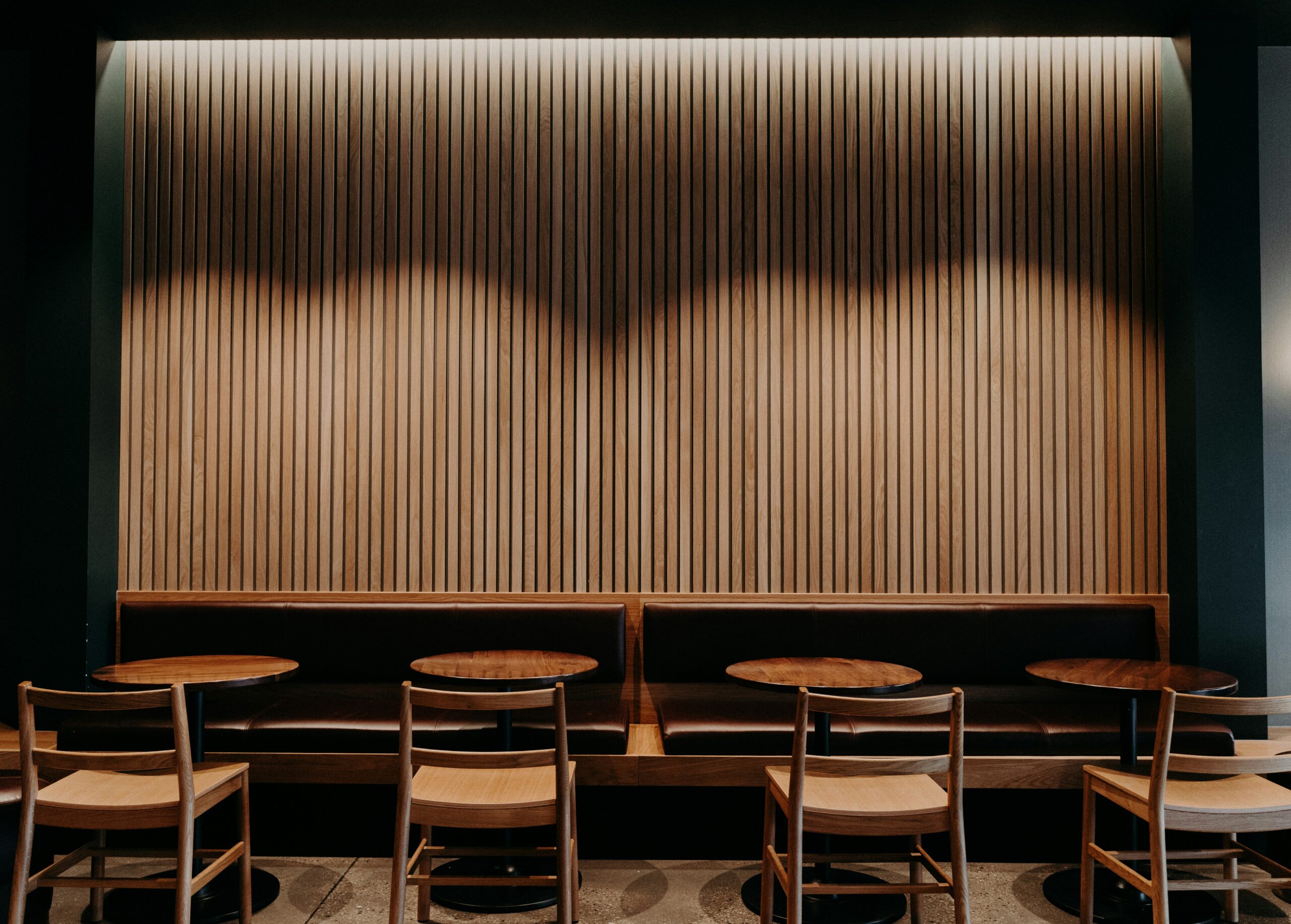 restaurant interior with wood